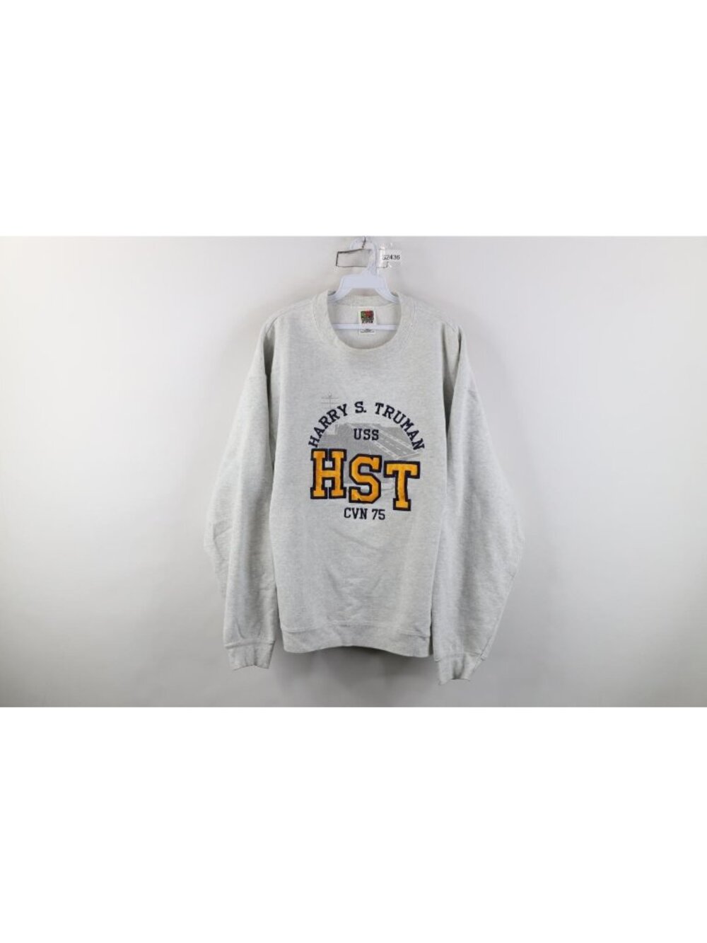 Vtg 90s Mens XL HST Harry S Truman USS CVN 75 Military Ship Crewneck Sweatshirt